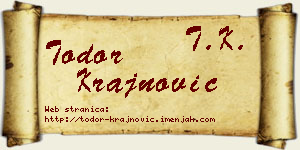 Todor Krajnović vizit kartica